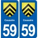 59 Cousolre blason autocollant plaque stickers ville