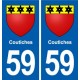 59 écaillon blason autocollant plaque stickers ville