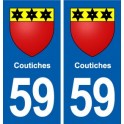 59 écaillon blason autocollant plaque stickers ville