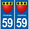 59 écaillon blason autocollant plaque stickers ville
