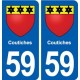 59 écaillon blason autocollant plaque stickers ville