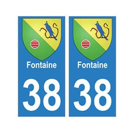 38 Fontaine blason autocollant plaque ville
