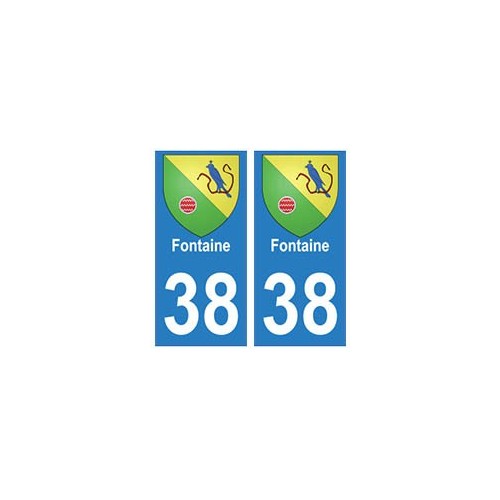 38 Fontaine blason autocollant plaque ville