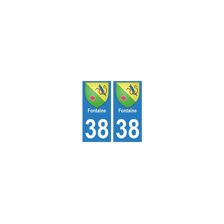 38 Fontaine blason autocollant plaque ville