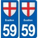 59 écaillon blason autocollant plaque stickers ville