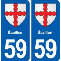 59 écaillon blason autocollant plaque stickers ville