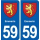 59 Emmerin blason autocollant plaque stickers ville