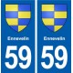 59 Ennevelin blason autocollant plaque stickers ville