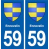 59 Ennevelin blason autocollant plaque stickers ville