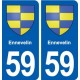 59 Ennevelin blason autocollant plaque stickers ville