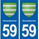 59 Escaudœuvres blason autocollant plaque stickers ville