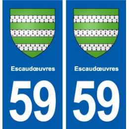 59 Escaudœuvres blason autocollant plaque stickers ville
