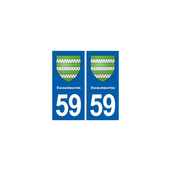 59 Escaudœuvres blason autocollant plaque stickers ville