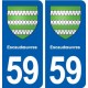 59 Escaudœuvres blason autocollant plaque stickers ville