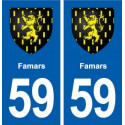 59 Famars blason autocollant plaque stickers ville