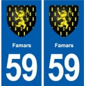 59 Famars blason autocollant plaque stickers ville