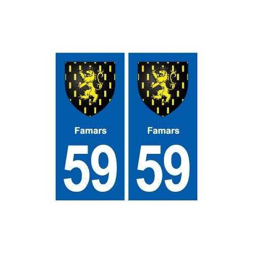59 Famars blason autocollant plaque stickers ville