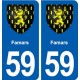 59 Famars blason autocollant plaque stickers ville