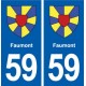 59 Faumont blason autocollant plaque stickers ville