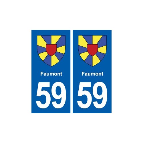 59 Faumont blason autocollant plaque stickers ville