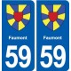 59 Faumont blason autocollant plaque stickers ville