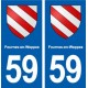 59 Fournes-en-Weppes blason autocollant plaque stickers ville