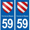 59 Fournes-en-Weppes blason autocollant plaque stickers ville