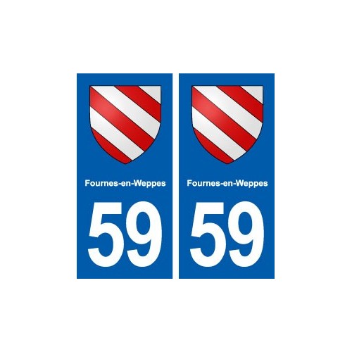 59 Fournes-en-Weppes blason autocollant plaque stickers ville