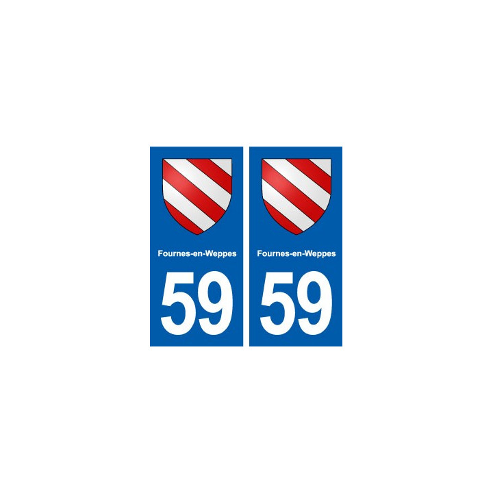 59 Fournes-en-Weppes blason autocollant plaque stickers ville
