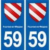 59 Fournes-en-Weppes blason autocollant plaque stickers ville
