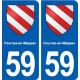 59 Fournes-en-Weppes blason autocollant plaque stickers ville