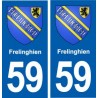 59 Frelinghien blason autocollant plaque stickers ville