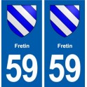 59 Fretin blason autocollant plaque stickers ville