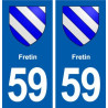59 Fretin blason autocollant plaque stickers ville