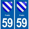 59 Fretin blason autocollant plaque stickers ville