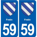 59 Fretin blason autocollant plaque stickers ville