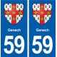 59 Genech blason autocollant plaque stickers ville
