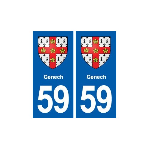 59 Genech blason autocollant plaque stickers ville