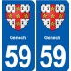 59 Genech blason autocollant plaque stickers ville