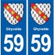59 Ghyvelde blason autocollant plaque stickers ville