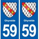 59 Ghyvelde blason autocollant plaque stickers ville