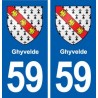 59 Ghyvelde blason autocollant plaque stickers ville