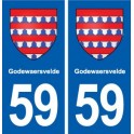 59 Godewaersvelde blason autocollant plaque stickers ville