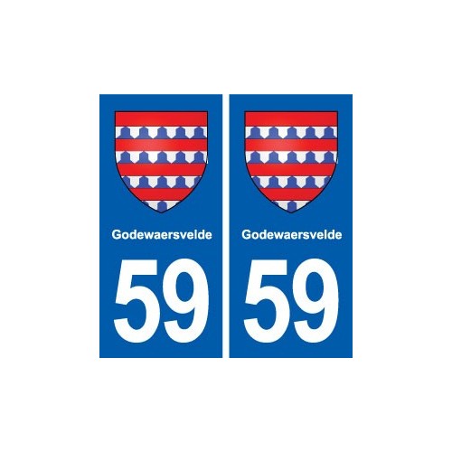 59 Godewaersvelde blason autocollant plaque stickers ville