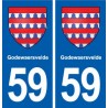 59 Godewaersvelde blason autocollant plaque stickers ville