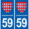 59 Godewaersvelde blason autocollant plaque stickers ville