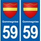 59 Gommegnies blason autocollant plaque stickers ville