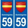 59 Gommegnies blason autocollant plaque stickers ville