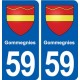59 Gommegnies blason autocollant plaque stickers ville