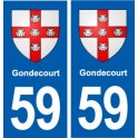 59 Gondecourt blason autocollant plaque stickers ville